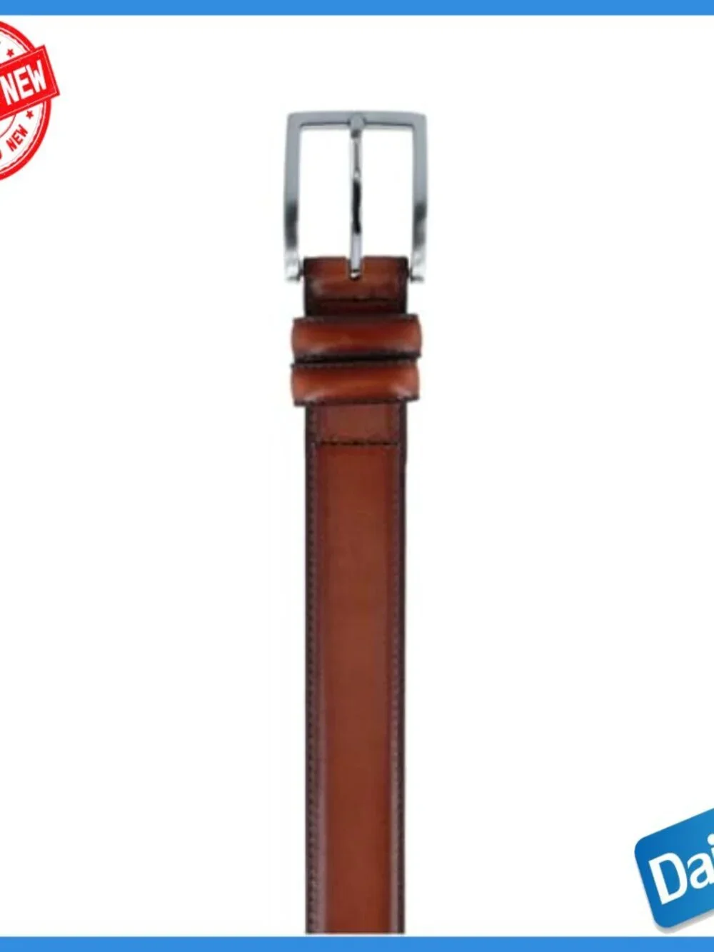 32mm Full-Grain Leather Dress Belt, Feather Edged, Silver Buckle